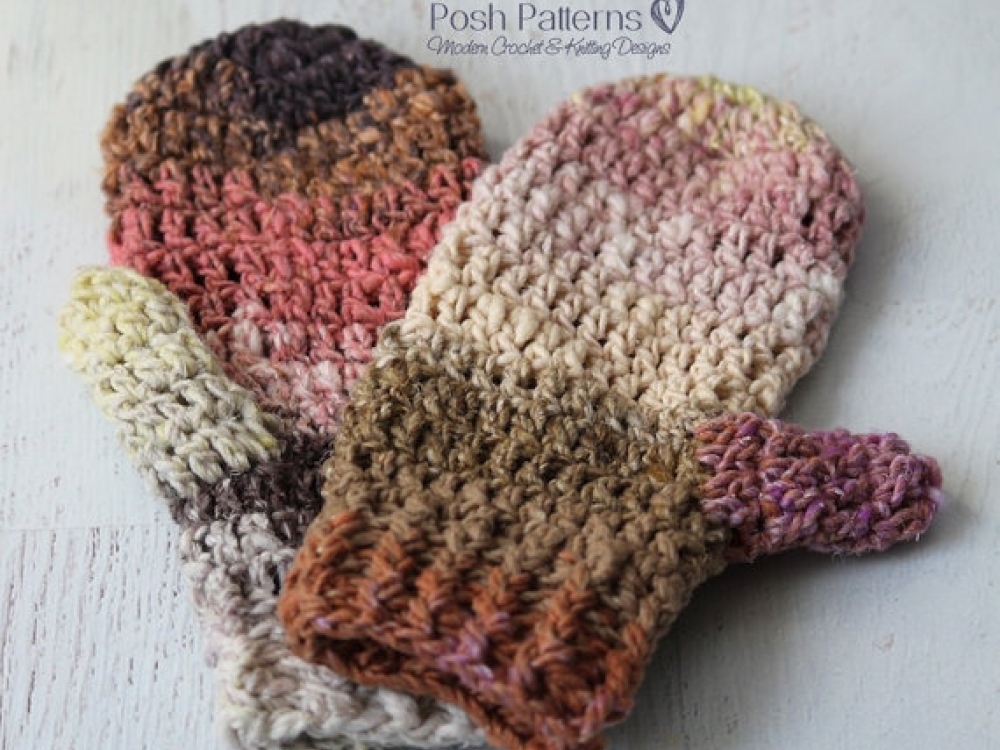 Crochet Pattern Mittens - Crochet Mitten Pattern - Teen Adult