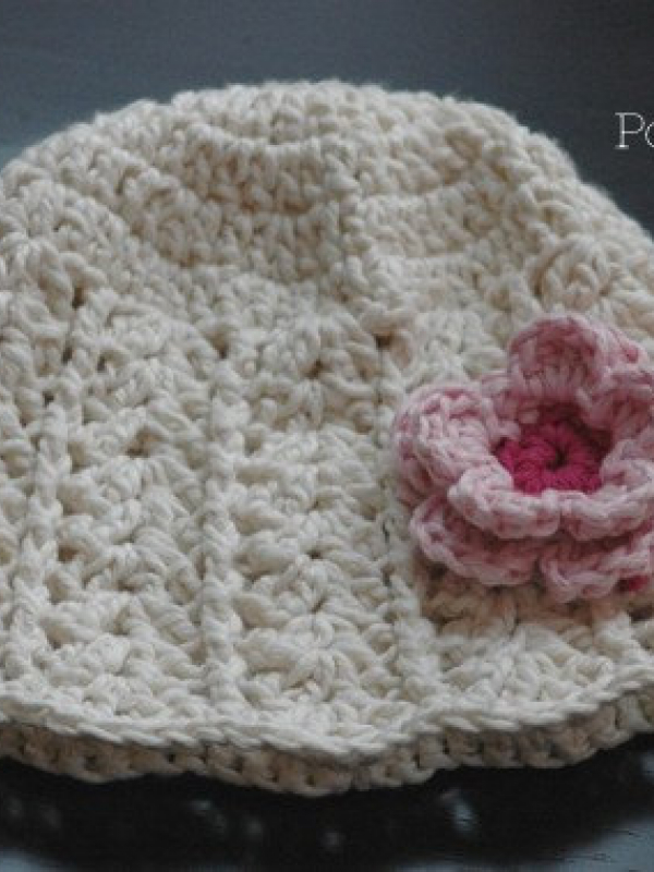 crochet pattern flapper beanie and flower