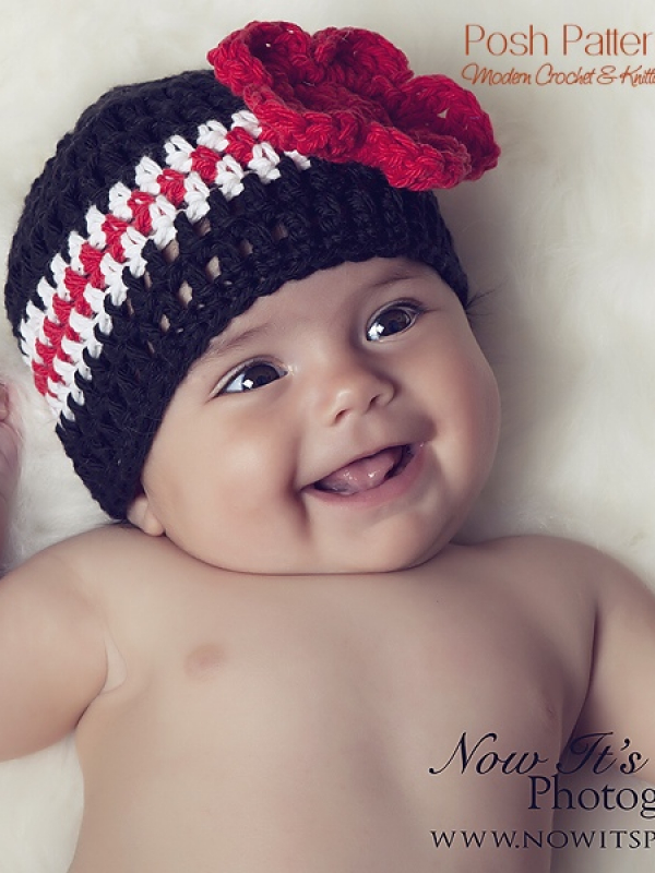 baby beanie and flower crochet pattern