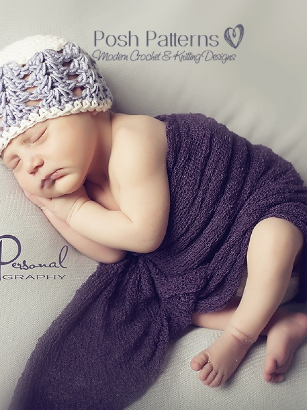 lace baby hat crochet pattern