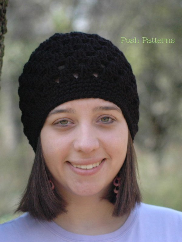 crochet hat pattern shell stitch beanie