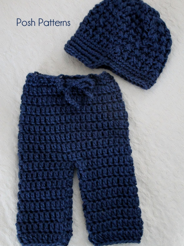 crochet baby pants pattern and crochet newsboy hat pattern
