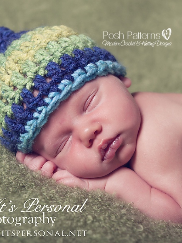 easy crochet patten baby top knot hat