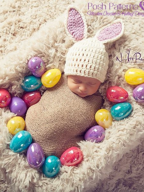 crochet pattern baby bunny hat