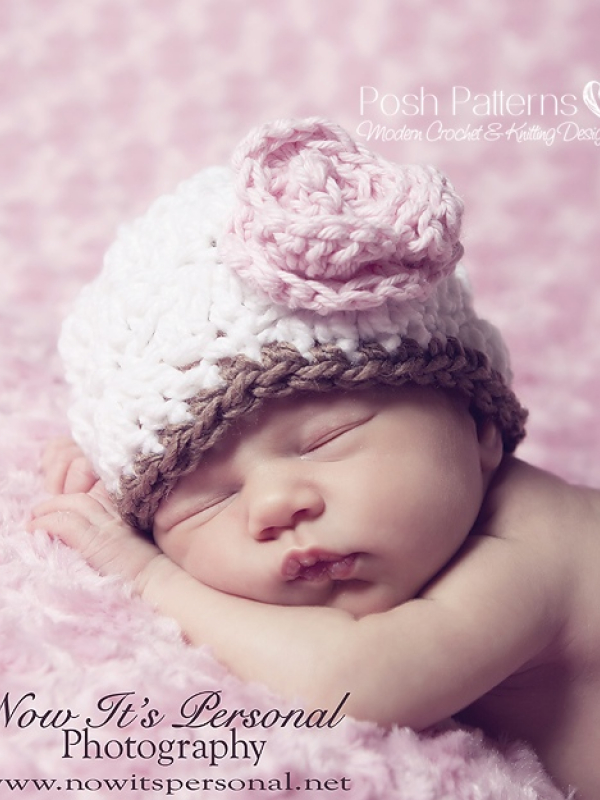 crochet pattern shell stitch hat and flower