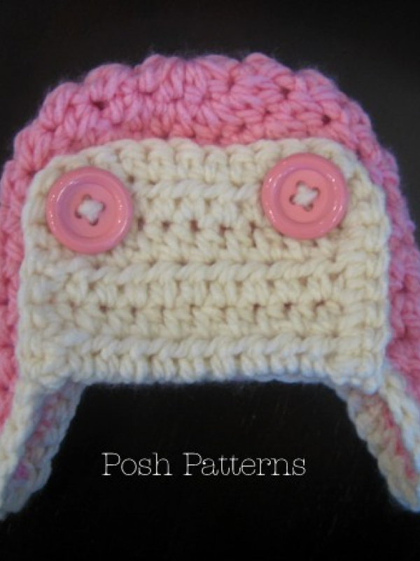 pilot earflap aviator hat crochet pattern