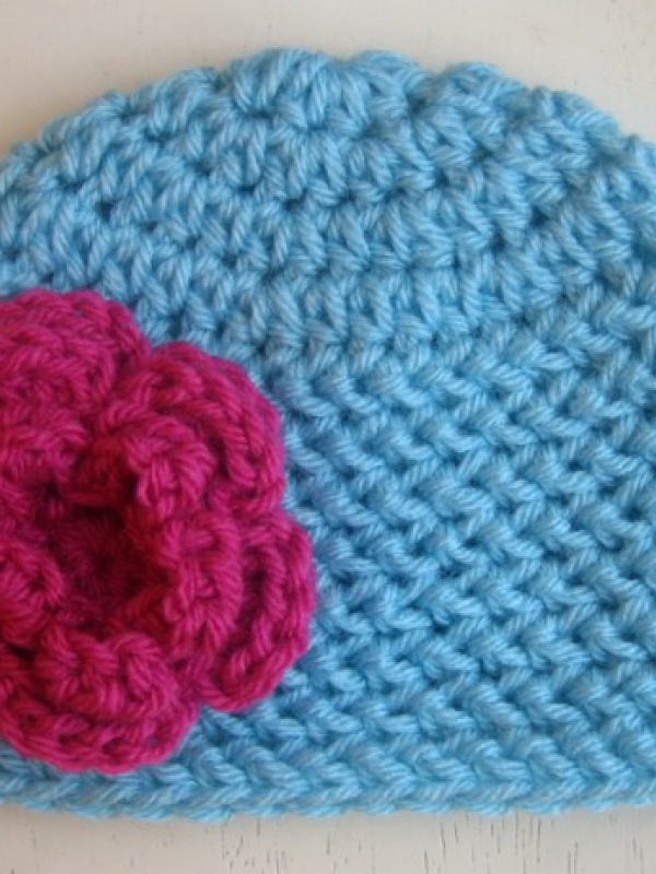 easy crochet hat pattern with flower