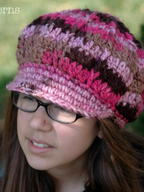 crochet hat pattern newsboy visor hat sizes baby to adult