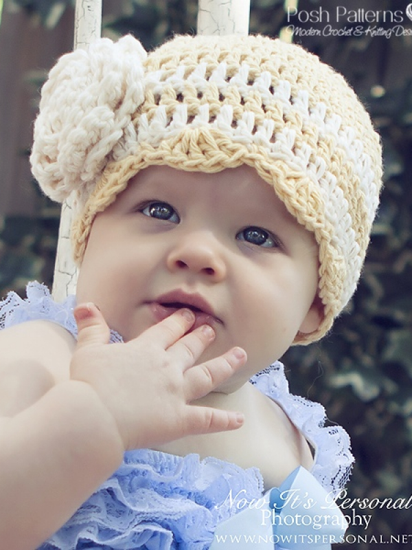 easy crochet pattern beanie and flower