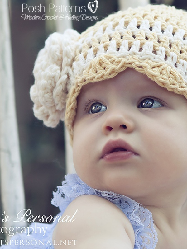 crochet hat pattern shell edge beanie