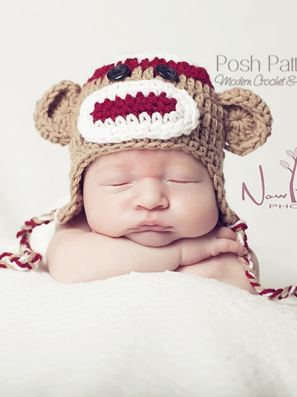 sock monkey hat crochet pattern
