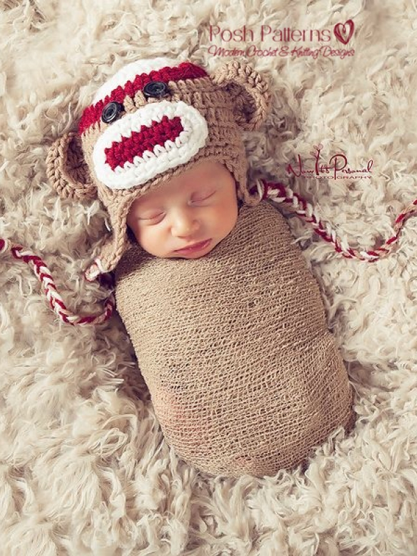 sock monkey hat crochet pattern
