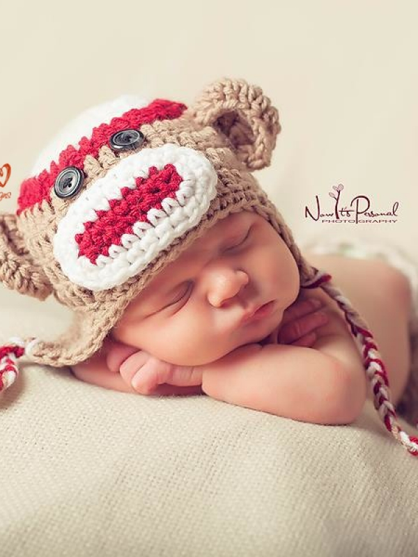 sock monkey earflap hat pattern