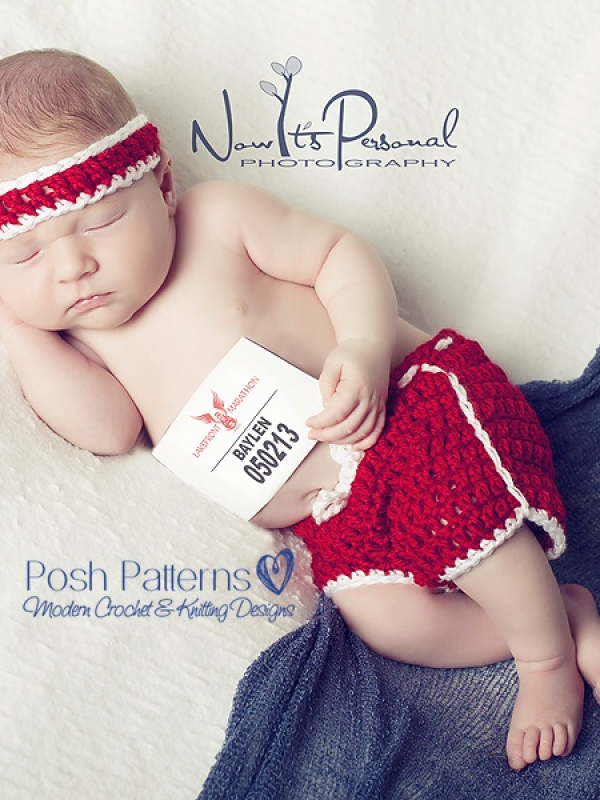 crochet pattern baby pants shorts headband