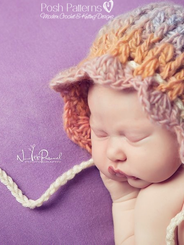 shell stitch baby bonnet crochet pattern