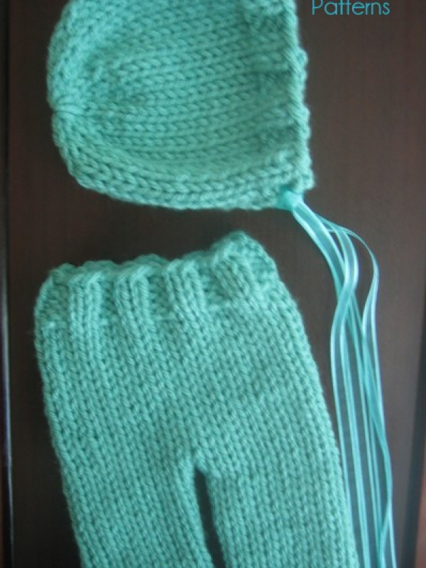 easy knitting pattern newborn pants and bonnet