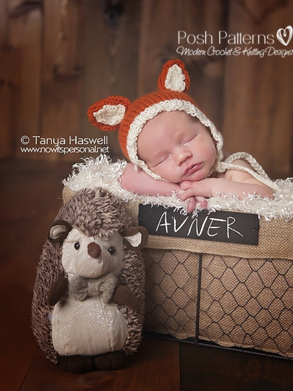 baby fox bonnet knitting pattern