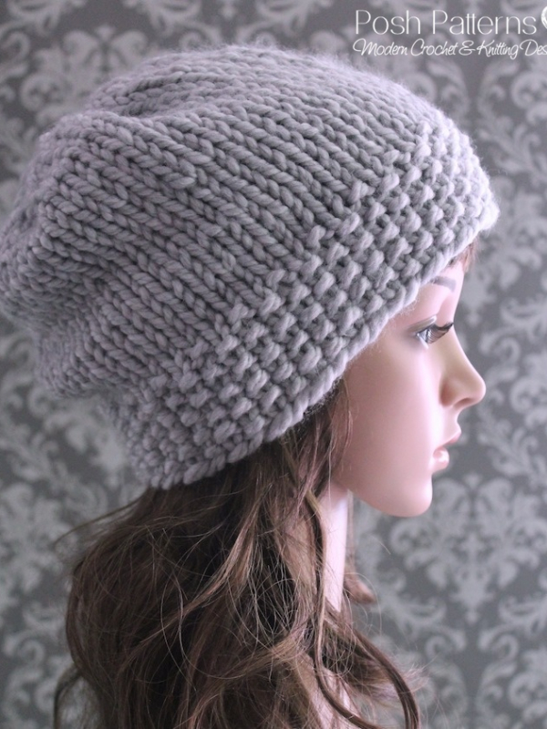 knit slouchy hat pattern