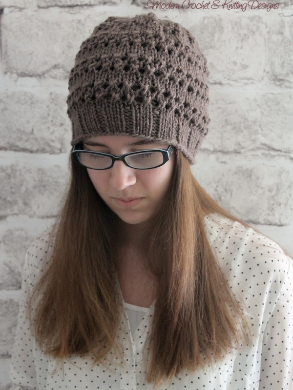 knit lace hat pattern