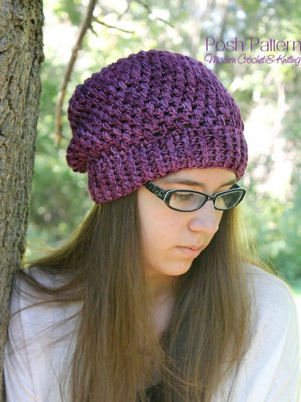 crochet slouchy hat pattern