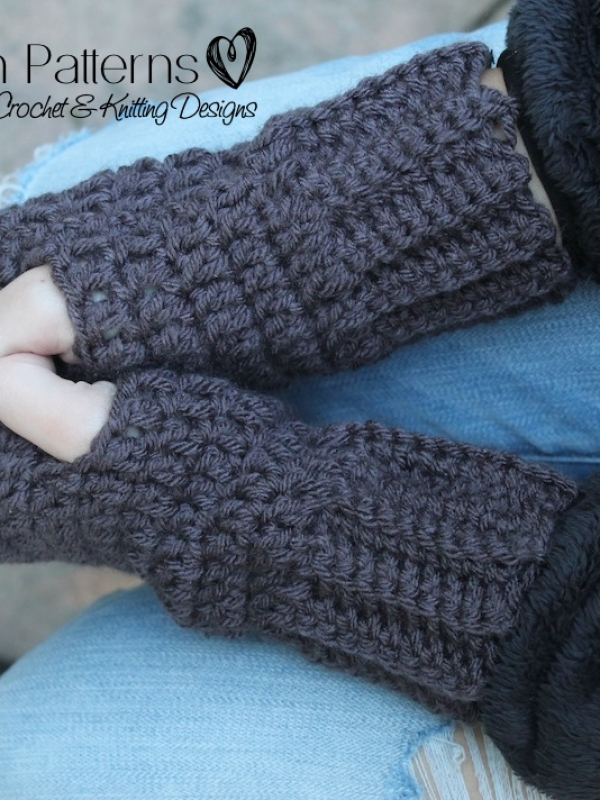 easy mittens crochet pattern