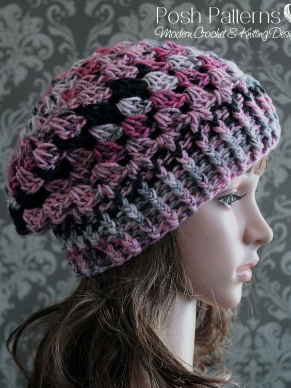 crochet slouchy hat pattern