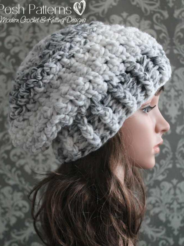 crochet slouchy hat pattern
