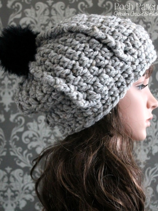 crochet slouchy hat pattern