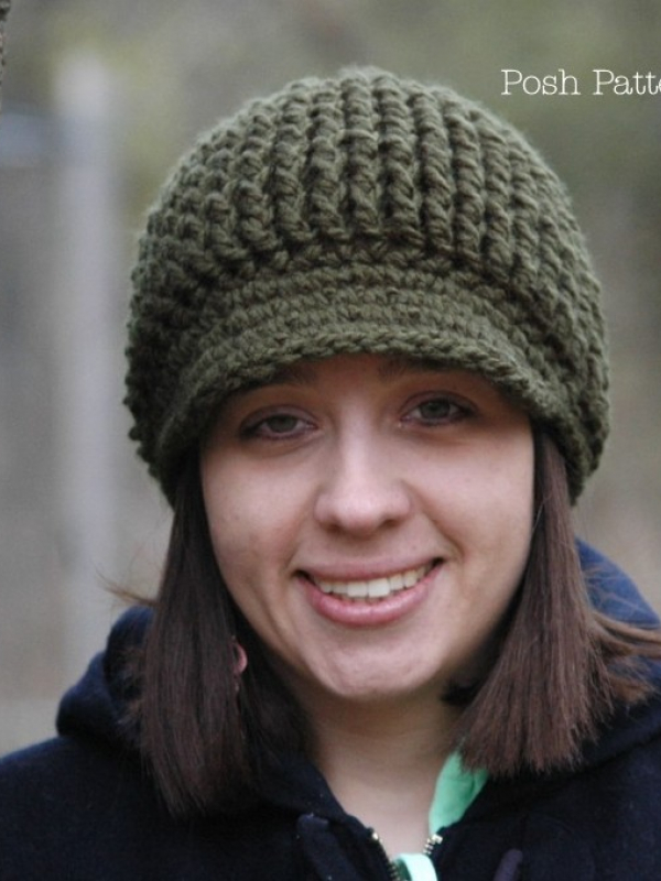 crochet pattern newsboy newsgirl visor hat pattern