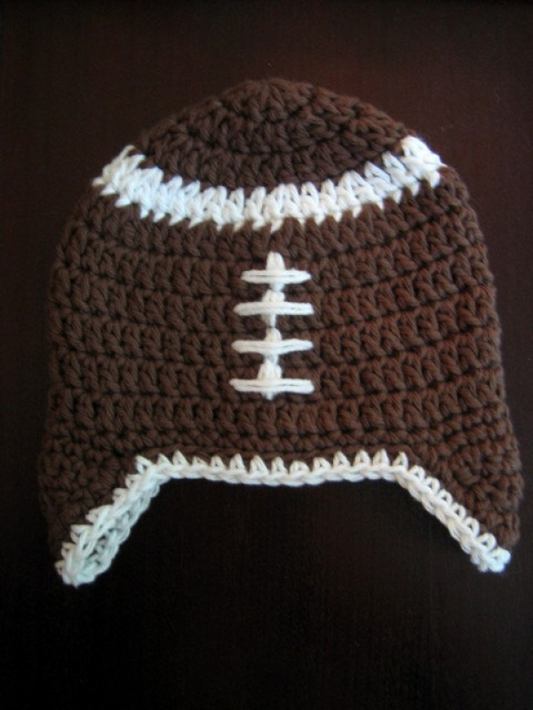 crochet hat pattern football earflap hat