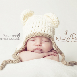 Crochet Hat Pattern Baby Bear Earflap Hat easy crochet hat pattern
