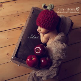 Crochet Apple Hat Pattern Newborn to 12 Months baby apple hat crochet pattern