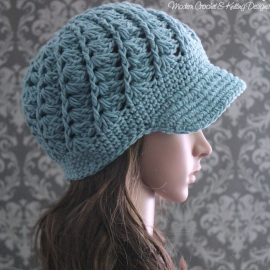 crochet shell stitch newsboy hat pattern