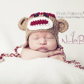 sock monkey hat crochet pattern