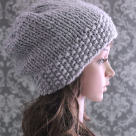 Knitting Pattern Easy Slouchy Hat Baby to Adult knit slouchy hat pattern