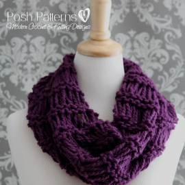 Knitting Pattern Easy Cowl Infinity Scarf drop stitch cowl knitting pattern