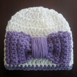 crochet beanie hat bow