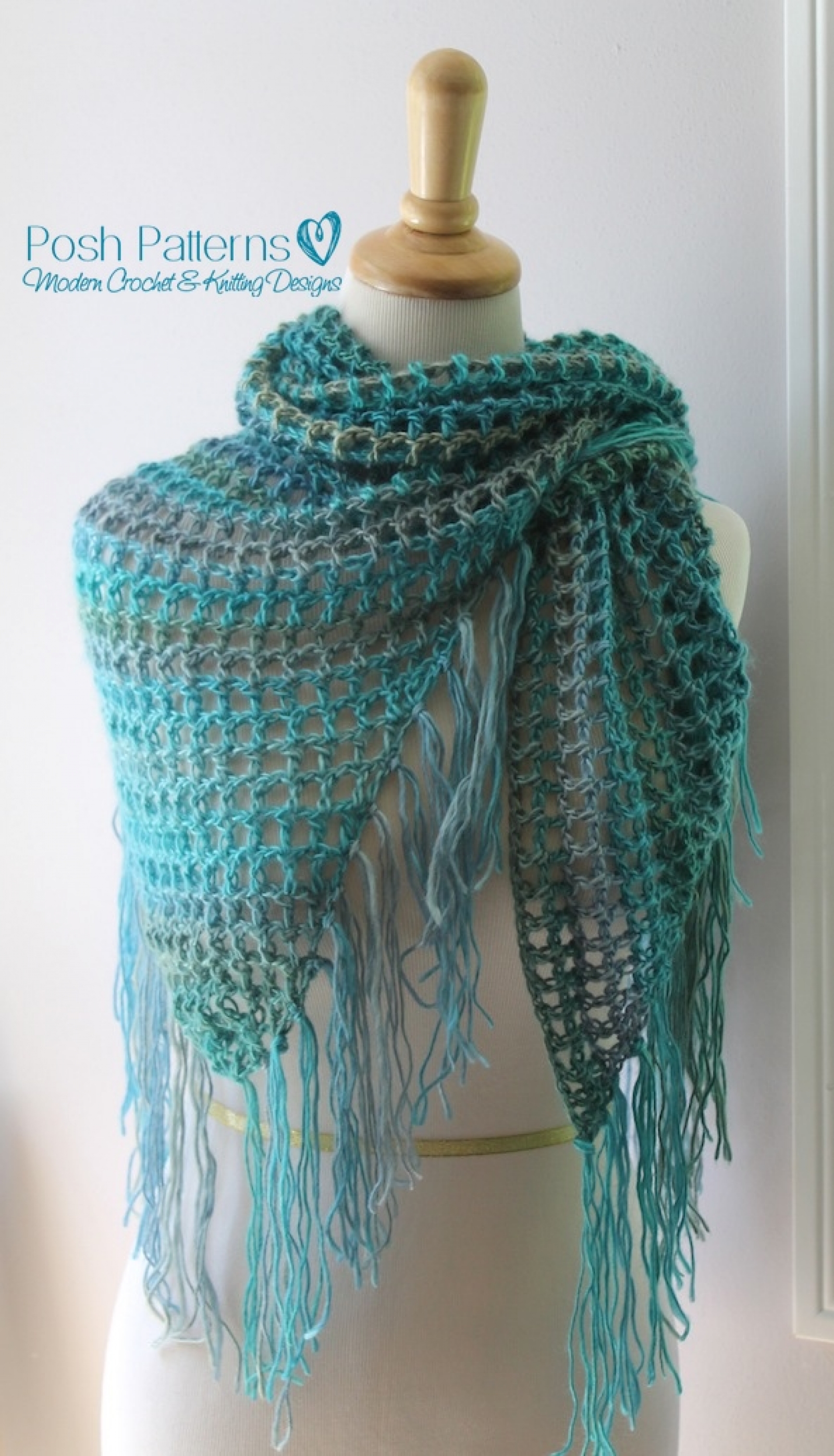 Crochet Triangle Scarf Pattern | Crochet Shawl Pattern