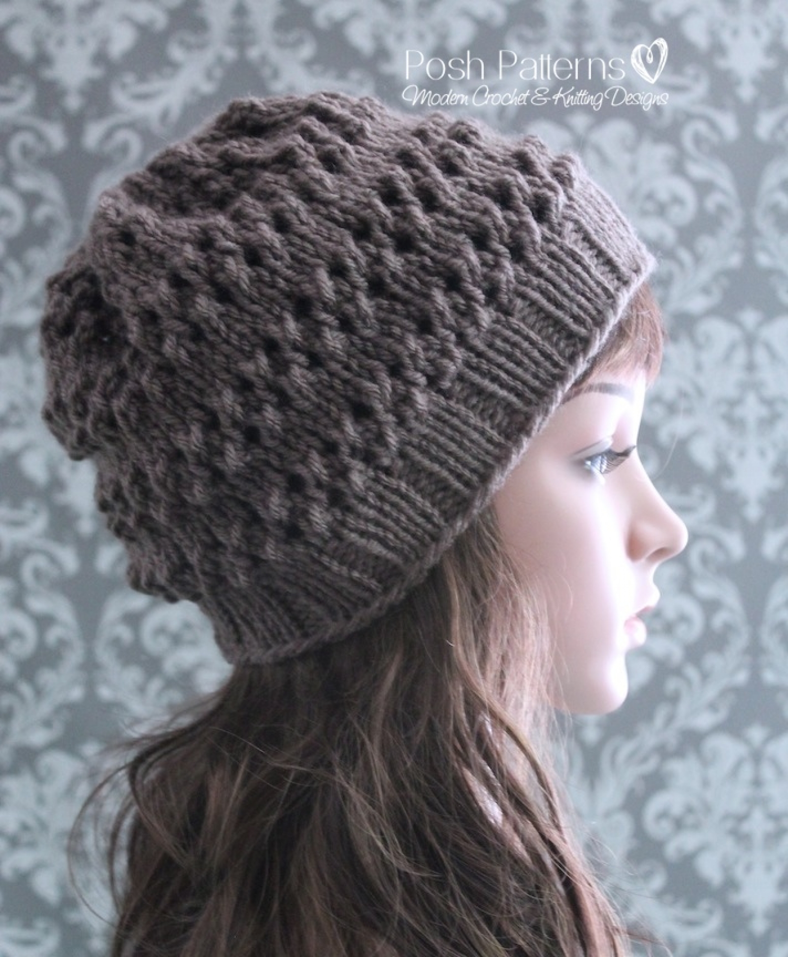 Eyelet Lace Hat Knitting Pattern Girls Hat Pattern