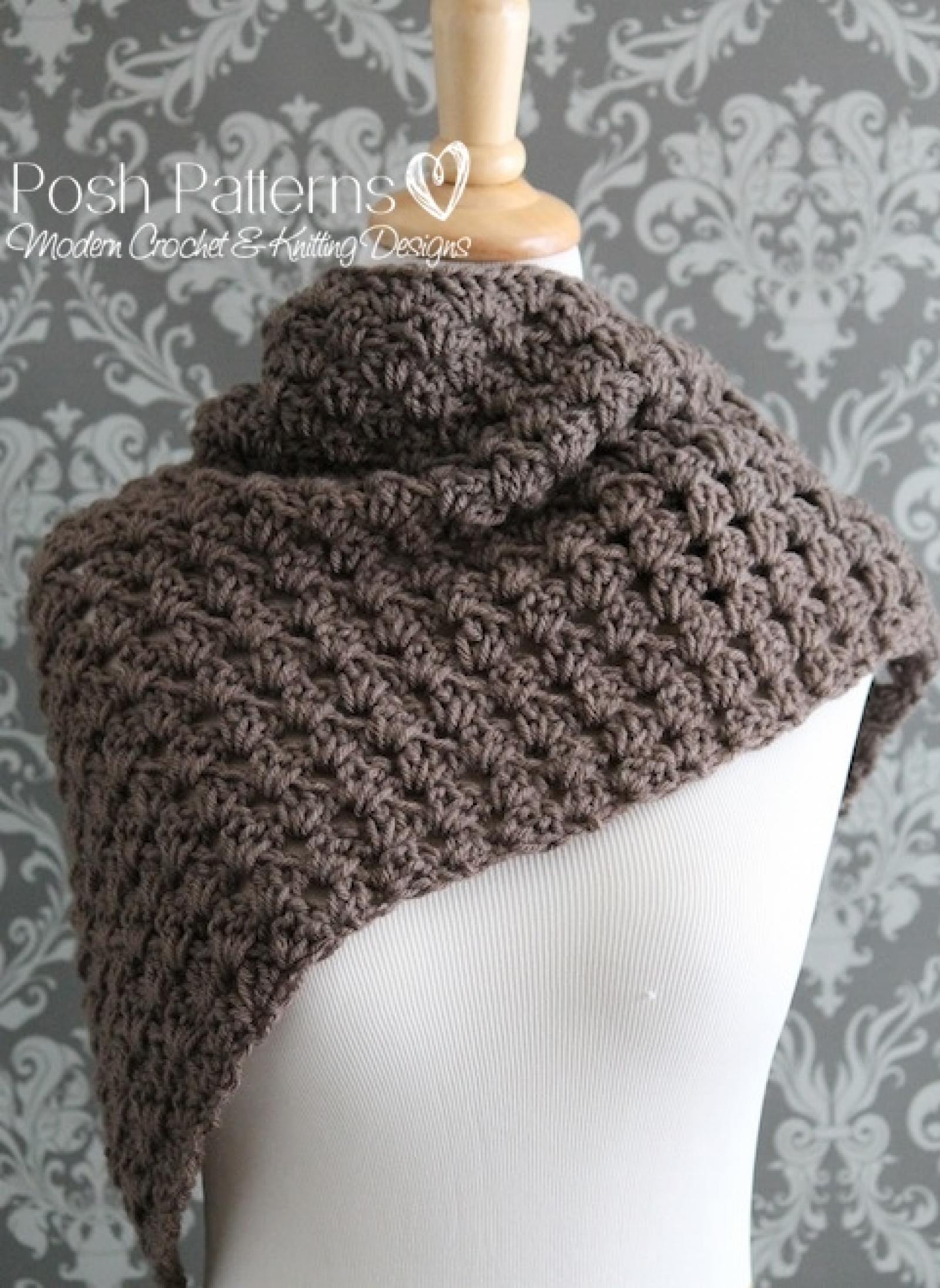 Crochet Pattern - Triangle Scarf Pattern - Cowl Pattern