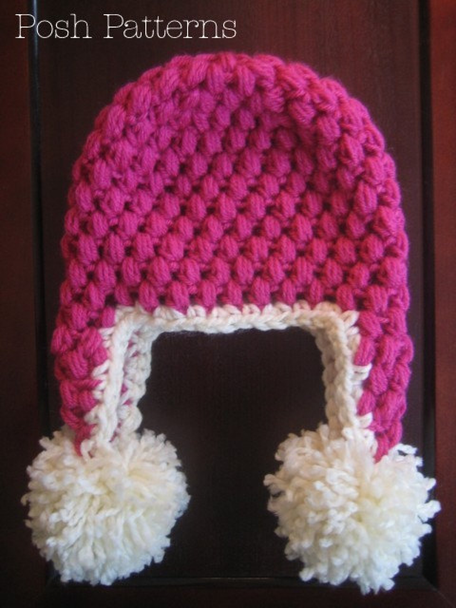 Puff Stitch Hat Crochet Pattern Crochet Earflap Hat