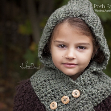 Hooded Scarf Crochet Pattern - Hooded Cowl Pattern