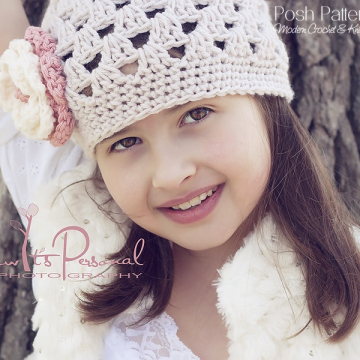 Crochet Hat Pattern - Shell Stitch Beanie & Flower