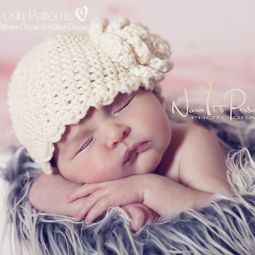 Crochet Pattern Ruffle Edge Hat & Flower | Sizes Baby to Adult