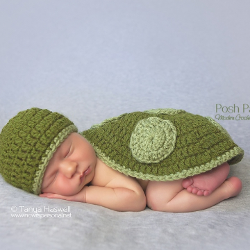 Turtle Hat & Shell Crochet Pattern | Photography Prop
