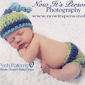 Crochet Patterns Top Knot Beanie and Diaper Cover