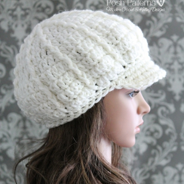 Slouchy Newsboy Hat Crochet Pattern | Fashion Hat