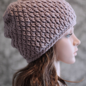 Slouchy Hat Crochet Pattern - Faux Cable Beanie