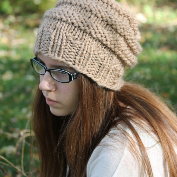 Knitting Pattern - Knit Slouchy Hat Pattern - Beehive Hat
