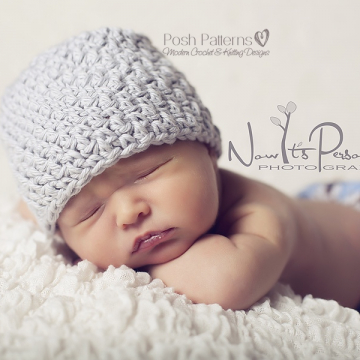 Crochet Baby Hat Pattern | Textured Baby Beanie Hat